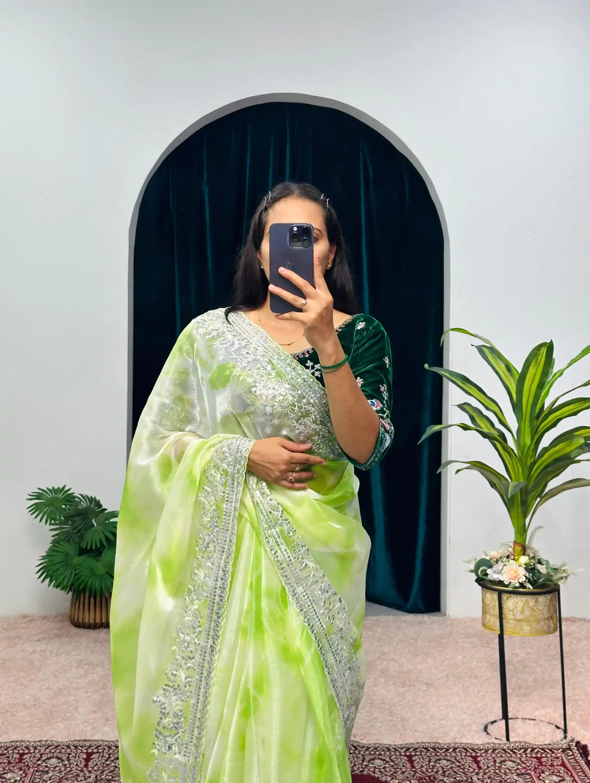 ST 480 Green Color Burberry Blooming Embroidery Zari Saree Casual, Wedding, Party, Festive, Events Etc. Expected Delivery 4-6 Working Days @2449/- | Sarees, Bollywood Sarees, Creative Sarees, Designer Sarees, Embroidered Sarees, Ethnic Saree, Modern Digital sarees, Party Wear Sarees