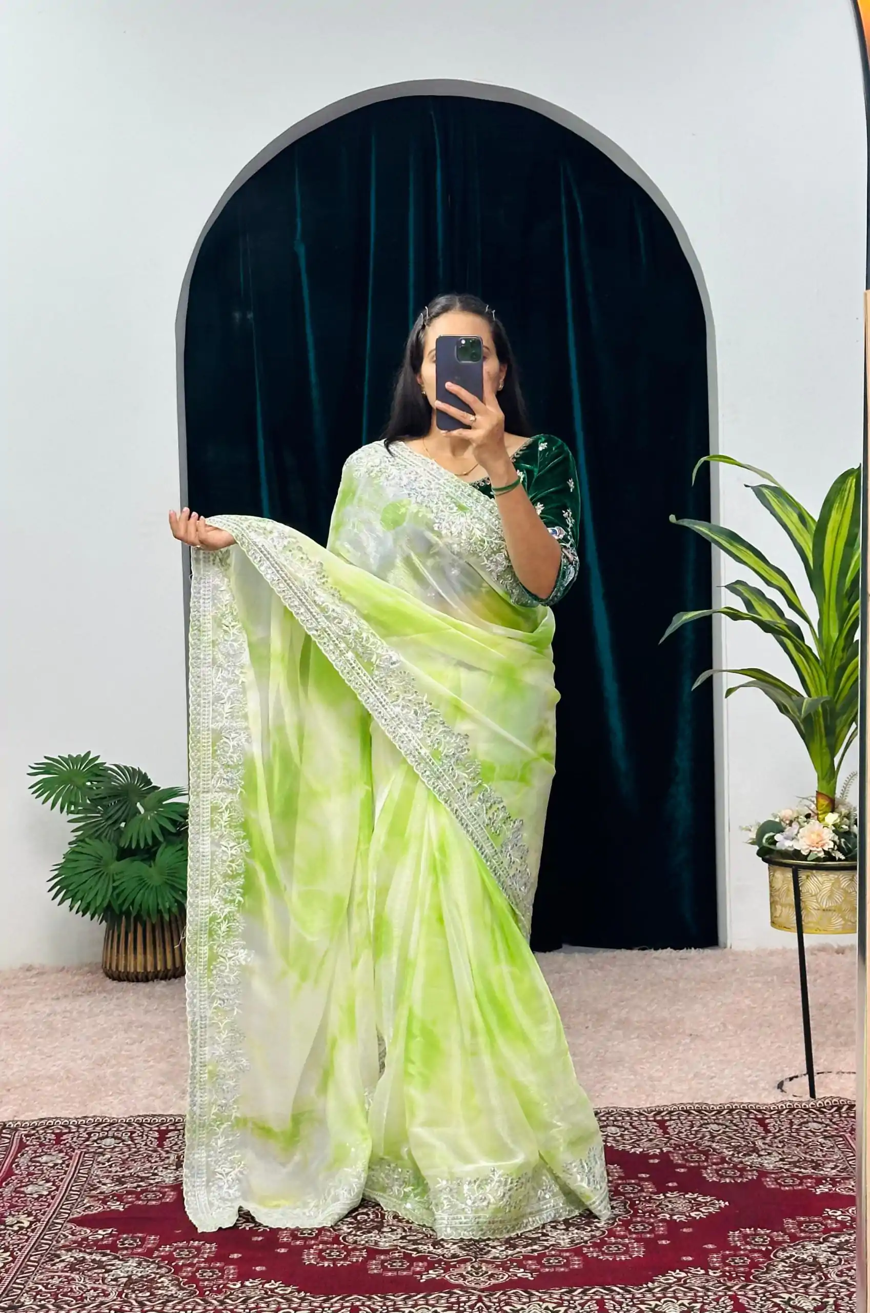 ST 480 Green Color Burberry Blooming Embroidery Zari Saree Casual, Wedding, Party, Festive, Events Etc. Expected Delivery 4-6 Working Days @2449/- | Sarees, Bollywood Sarees, Creative Sarees, Designer Sarees, Embroidered Sarees, Ethnic Saree, Modern Digital sarees, Party Wear Sarees