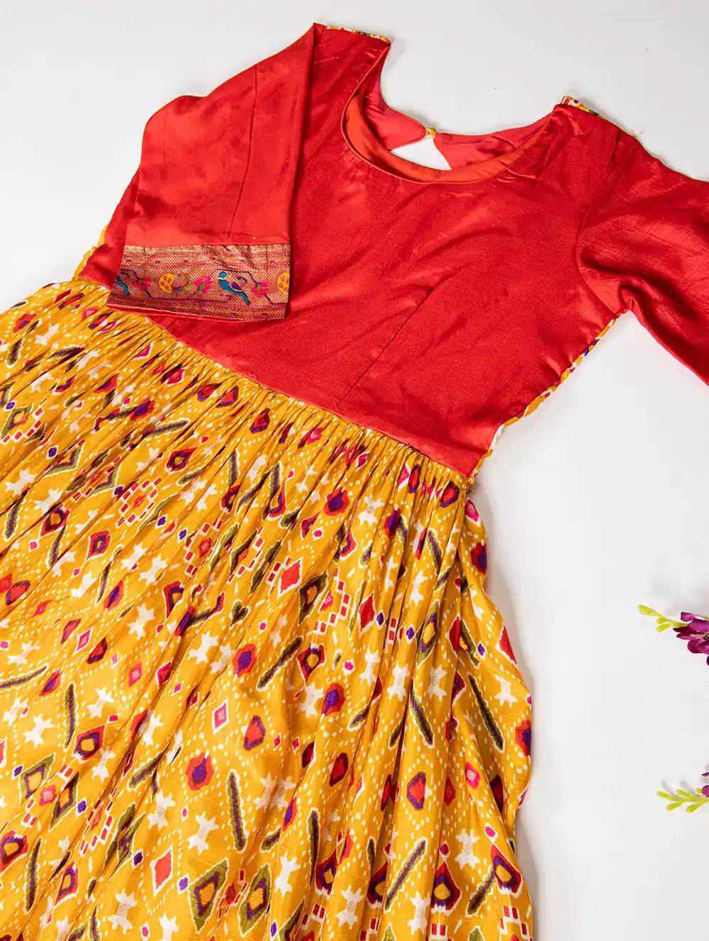 YNF 5028 Mustard Color Dola Silk Patola Paithani Printed Gown Casual, Wedding, Festive, Events, Designer Party Wear, Delivery 4-6 Working Days @1699 | Gowns, Bollywood Gowns, Creative Gowns, Designer Gowns, Embroidered Gowns, Party Wear Gowns