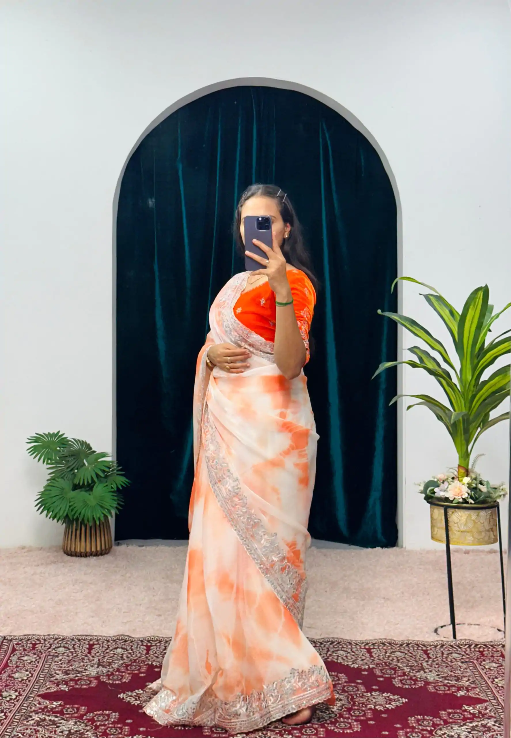 ST 480 Orange Color Burberry Blooming Embroidery Zari Saree Casual, Wedding, Party, Festive, Events Etc. Expected Delivery 4-6 Working Days @2449/- | Sarees, Bollywood Sarees, Creative Sarees, Designer Sarees, Embroidered Sarees, Ethnic Saree, Modern Digital sarees, Party Wear Sarees