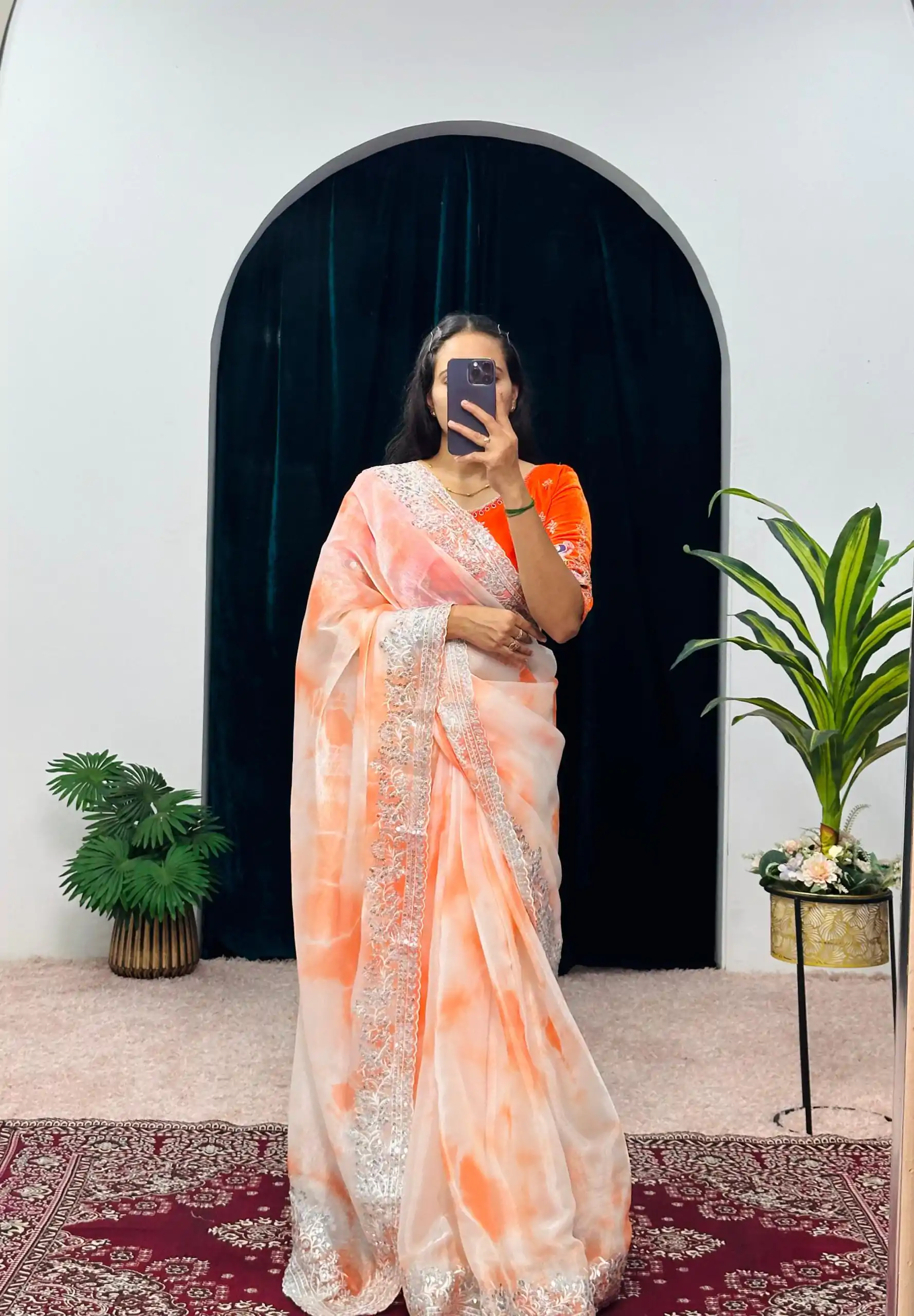 ST 480 Orange Color Burberry Blooming Embroidery Zari Saree Casual, Wedding, Party, Festive, Events Etc. Expected Delivery 4-6 Working Days @2449/- | Sarees, Bollywood Sarees, Creative Sarees, Designer Sarees, Embroidered Sarees, Ethnic Saree, Modern Digital sarees, Party Wear Sarees