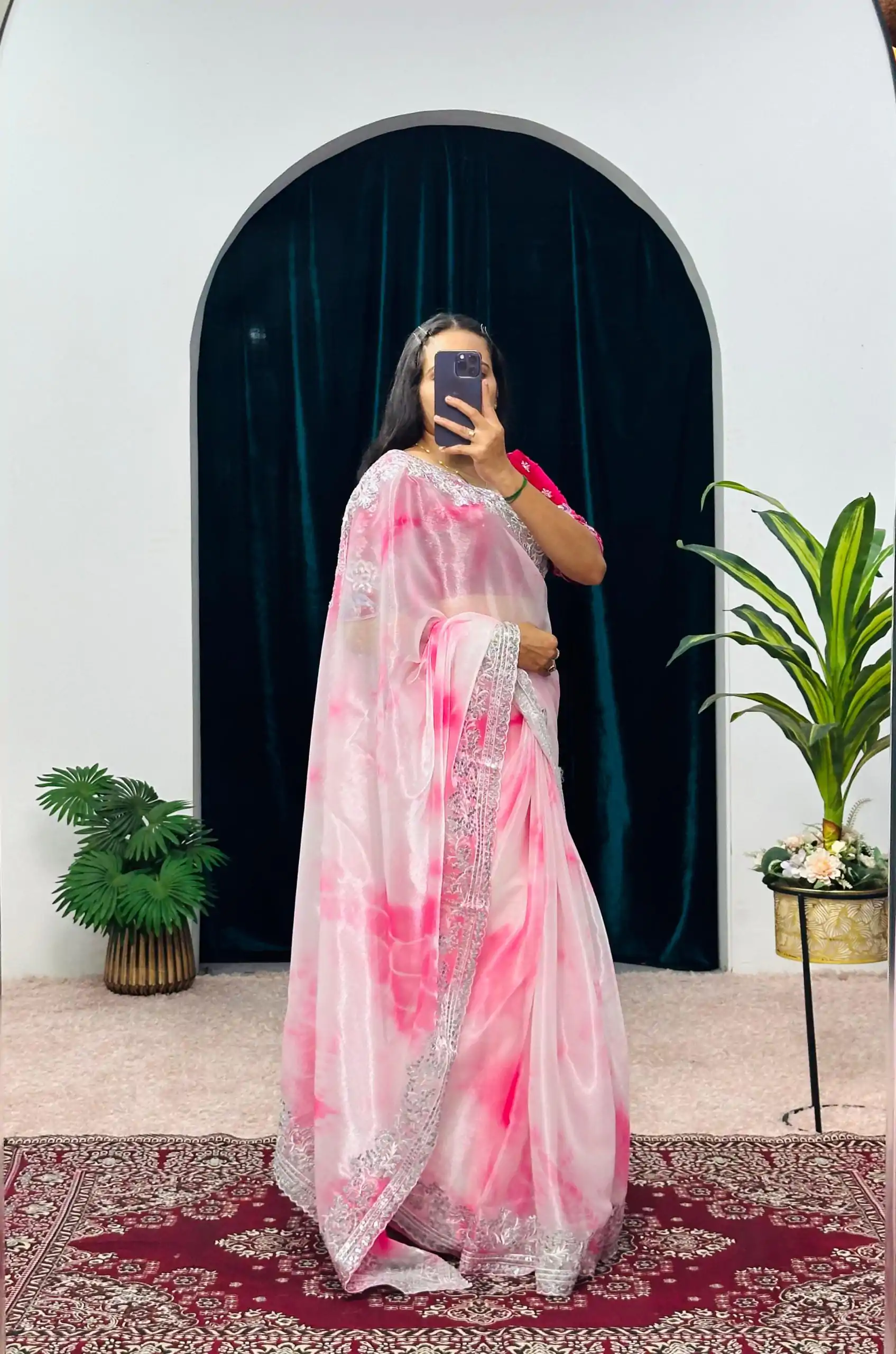 ST 480 Pink Color Burberry Blooming Embroidery Zari Saree Casual, Wedding, Party, Festive, Events Etc. Expected Delivery 4-6 Working Days @2449/- | Sarees, Bollywood Sarees, Creative Sarees, Designer Sarees, Embroidered Sarees, Ethnic Saree, Modern Digital sarees, Party Wear Sarees