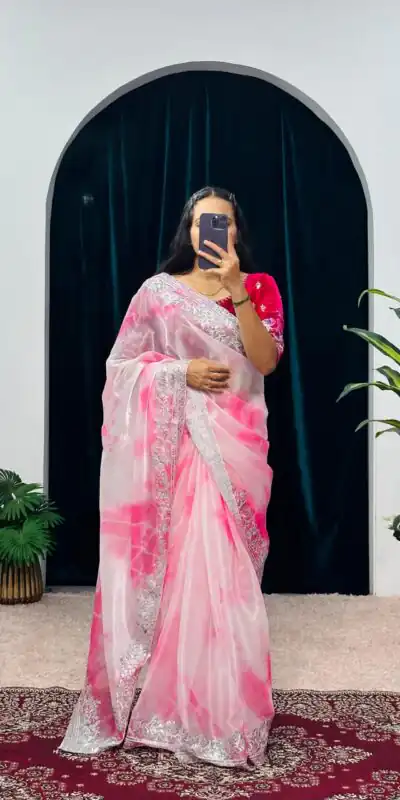 ST 480 Pink Color Burberry Blooming Embroidery Zari Saree Casual, Wedding, Party, Festive, Events Etc. Expected Delivery 4-6 Working Days @2449/- | Sarees, Bollywood Sarees, Creative Sarees, Designer Sarees, Embroidered Sarees, Ethnic Saree, Modern Digital sarees, Party Wear Sarees