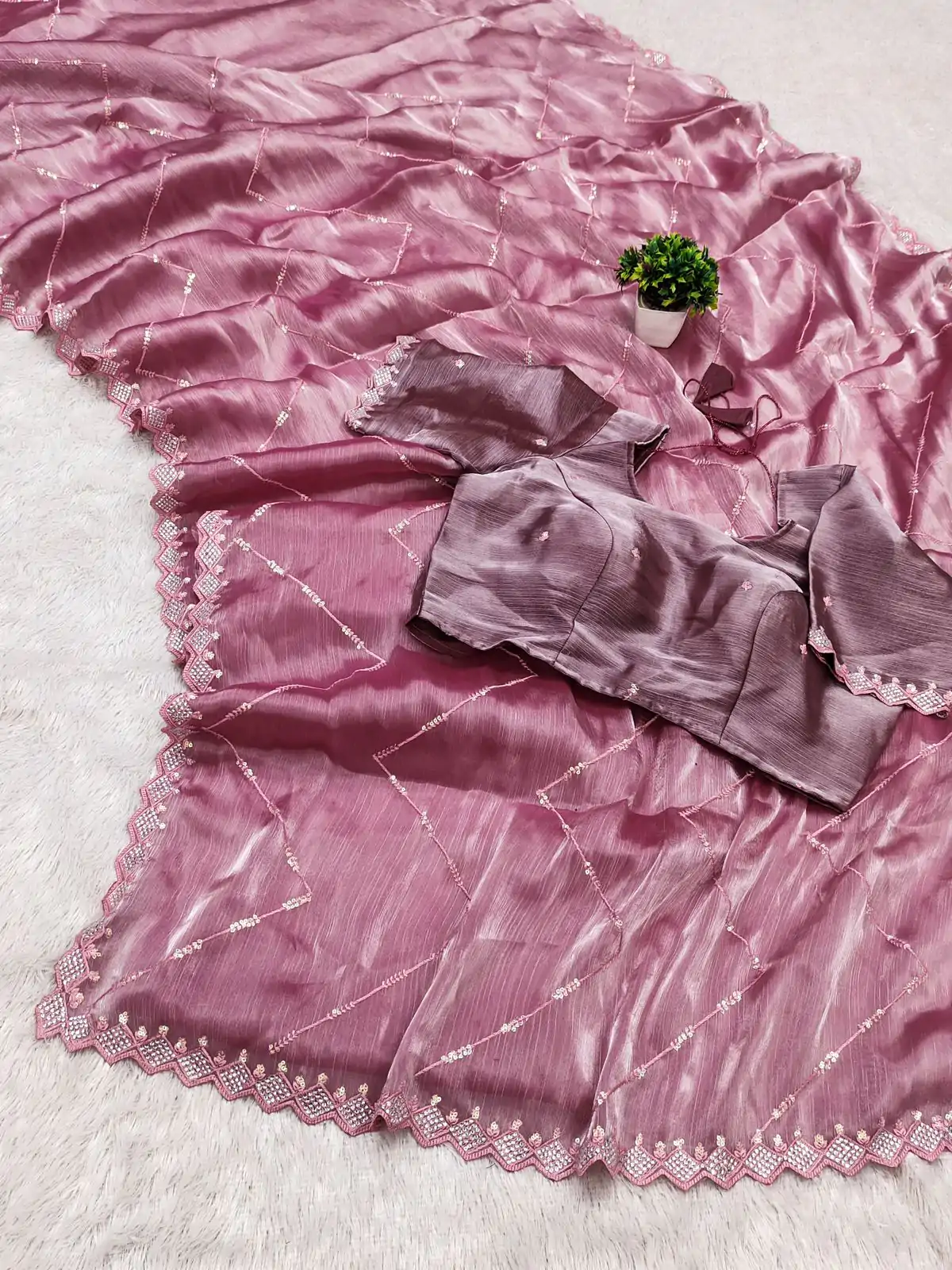 MB 3282 Pink Color Jimmy Cho Embellished Sequins Saree Casual, Wedding, Party, Festival, Events, Etc. Expected Delivery 4-6 Working Days @2100/- | Sarees, Bollywood Sarees, Creative Sarees, Designer Sarees, Embroidered Sarees, Ethnic Saree, Modern Digital sarees, Party Wear Sarees