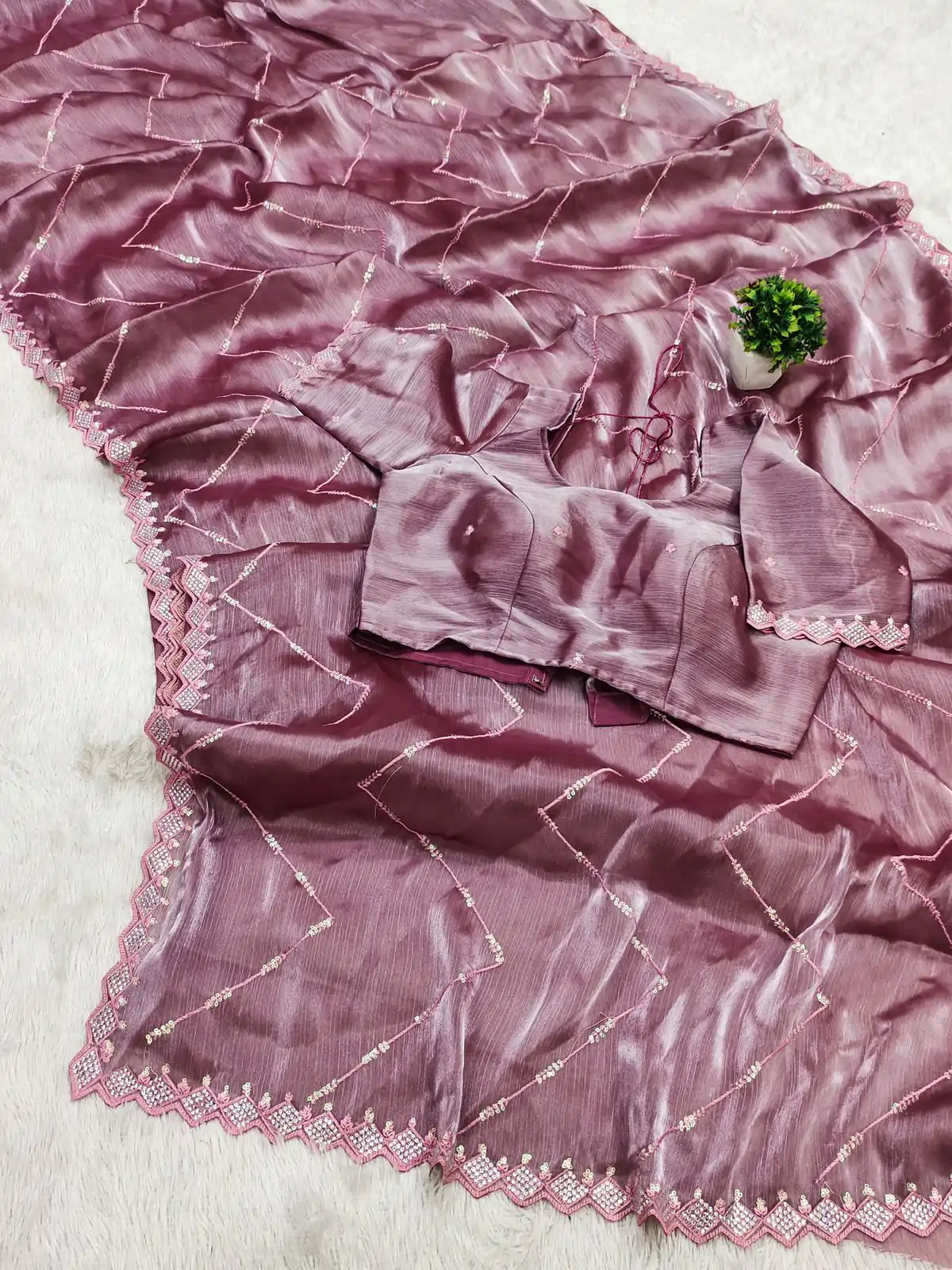 MB 3282 Purple Color Jimmy Cho Embellished Sequins Saree Casual, Wedding, Party, Festival, Events, Etc. Expected Delivery 4-6 Working Days @2100/- | Sarees, Bollywood Sarees, Creative Sarees, Designer Sarees, Embroidered Sarees, Ethnic Saree, Modern Digital sarees, Party Wear Sarees