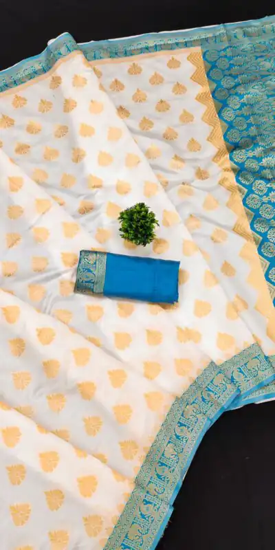 MB™️3271 White Color Soft Kanjivaram Pattu Jacquard Silk Work Saree Casual, Wedding, Party, Festival, Events, Expected Delivery 4-6 Working Days @1499/- | Sarees, Bollywood Sarees, Creative Sarees, Designer Sarees, Embroidered Sarees, Ethnic Saree, Modern Digital sarees, Party Wear Sarees