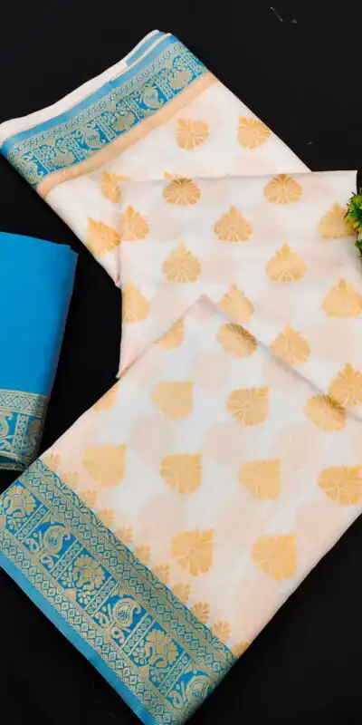 MB™️3271 White Color Soft Kanjivaram Pattu Jacquard Silk Work Saree Casual, Wedding, Party, Festival, Events, Expected Delivery 4-6 Working Days @1499/- | Sarees, Bollywood Sarees, Creative Sarees, Designer Sarees, Embroidered Sarees, Ethnic Saree, Modern Digital sarees, Party Wear Sarees