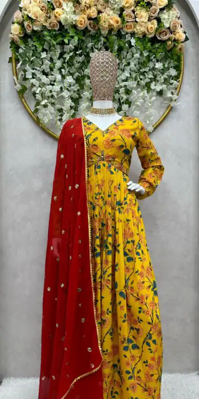 KD 1398 Yellow Color Muslin Digital Print With Hand Work Salwar Suit Casual, Party, Festive, Events Wedding Etc.  Expected Delivery 4-6 Working Days @2049/- | Salwar suit, Designer Suits, Casual Suits, Creative suits, Palazzo Suits, Party Wear Suits, Straight Suits