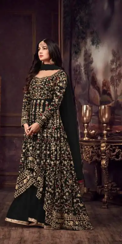 FC 5608 Black Color Heavy Net Embroidery Sequence Salwar Suit Wedding, Party, Festive events, etc. Expected Delivery 4-6 Working Days @3199/- | Jump Suits, Salwar suit, Designer Suits, Casual Suits, Creative suits, Palazzo Suits, Party Wear Suits, Patiala Suits, Straight Suits