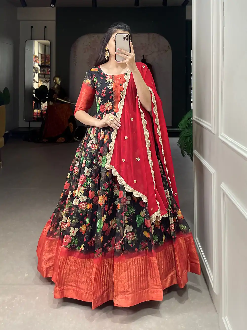 YNF 5022 Black Color Soft Chanderi Printed Weaving Work Gown Casual, Wedding, Festive, Events, Designer Party Wear, Delivery 4-6 Working Days @1899 | Gowns, Bollywood Gowns, Creative Gowns, Designer Gowns, Embroidered Gowns, Party Wear Gowns