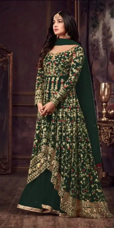 FC 5608 Green Color Heavy Net Embroidery Sequence Salwar Suit Wedding, Party, Festive events, etc. Expected Delivery 4-6 Working Days @3199/- | Jump Suits, Salwar suit, Designer Suits, Casual Suits, Creative suits, Palazzo Suits, Party Wear Suits, Patiala Suits, Straight Suits