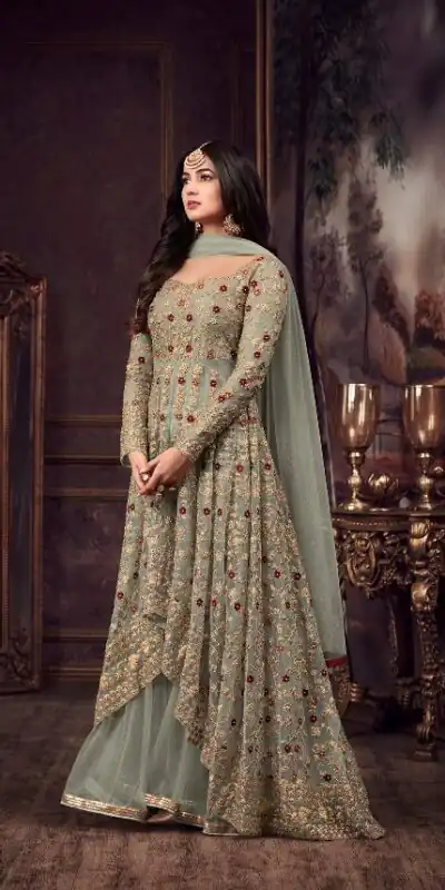 FC 5608 Pista Color Heavy Net Embroidery Sequence Salwar Suit Wedding, Party, Festive events, etc. Expected Delivery 4-6 Working Days @3199/- | Jump Suits, Salwar suit, Designer Suits, Casual Suits, Creative suits, Palazzo Suits, Party Wear Suits, Patiala Suits, Straight Suits