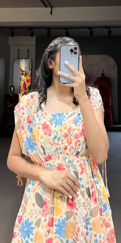 YNF 5015 Mustard Color Georgette Floral printed Gown Casual, Wedding, Festive, Events, Designer Party Wear, Delivery 4-6 Working Days @1649 | Gowns, Bollywood Gowns, Creative Gowns, Designer Gowns, Embroidered Gowns, Party Wear Gowns