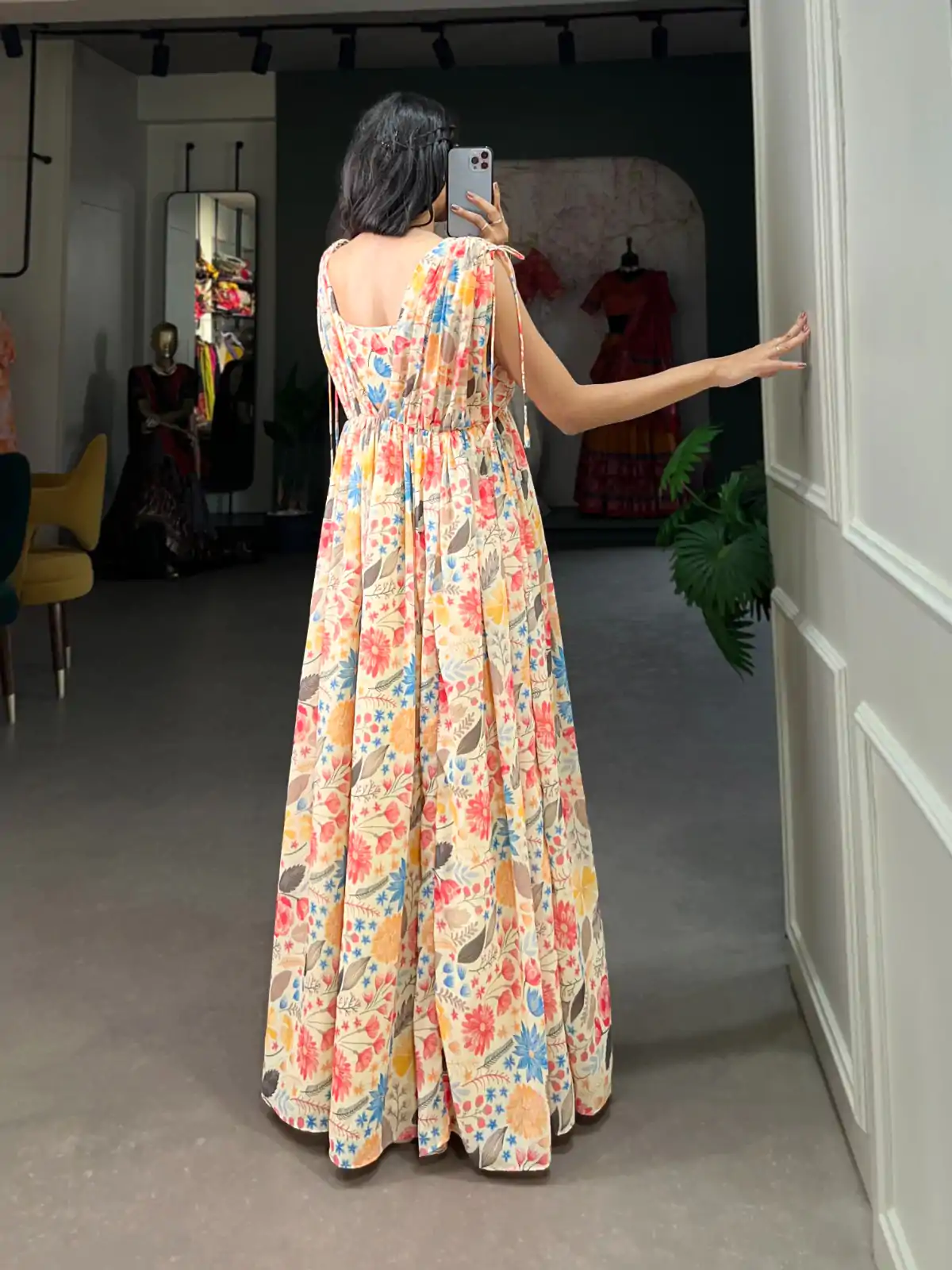 YNF 5015 Mustard Color Georgette Floral printed Gown Casual, Wedding, Festive, Events, Designer Party Wear, Delivery 4-6 Working Days @1649 | Gowns, Bollywood Gowns, Creative Gowns, Designer Gowns, Embroidered Gowns, Party Wear Gowns