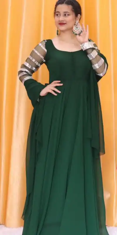 PC 381 Green color Georgette Embroidered Anarkali Suit Casual, Wedding, Party, Festive, Events . Expected Delivery  4-6 Working Days @1799/- | Anarkali Suits, Bollywood Anarkali, Creative-Anarkali, Designer Anarkali, Embroidered Anarkali, Party Wear Anarkali