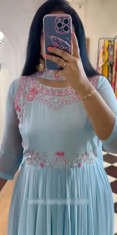 PC 369 Blue Color Fox Georgette Embroidery Sequence Work Gown Casual, Party Wear, Events, Festivals Wear Etc. Expected Delivery 4-6 Working Days @1829/- | Gowns, Bollywood Gowns, Creative Gowns, Designer Gowns, Embroidered Gowns, Party Wear Gowns