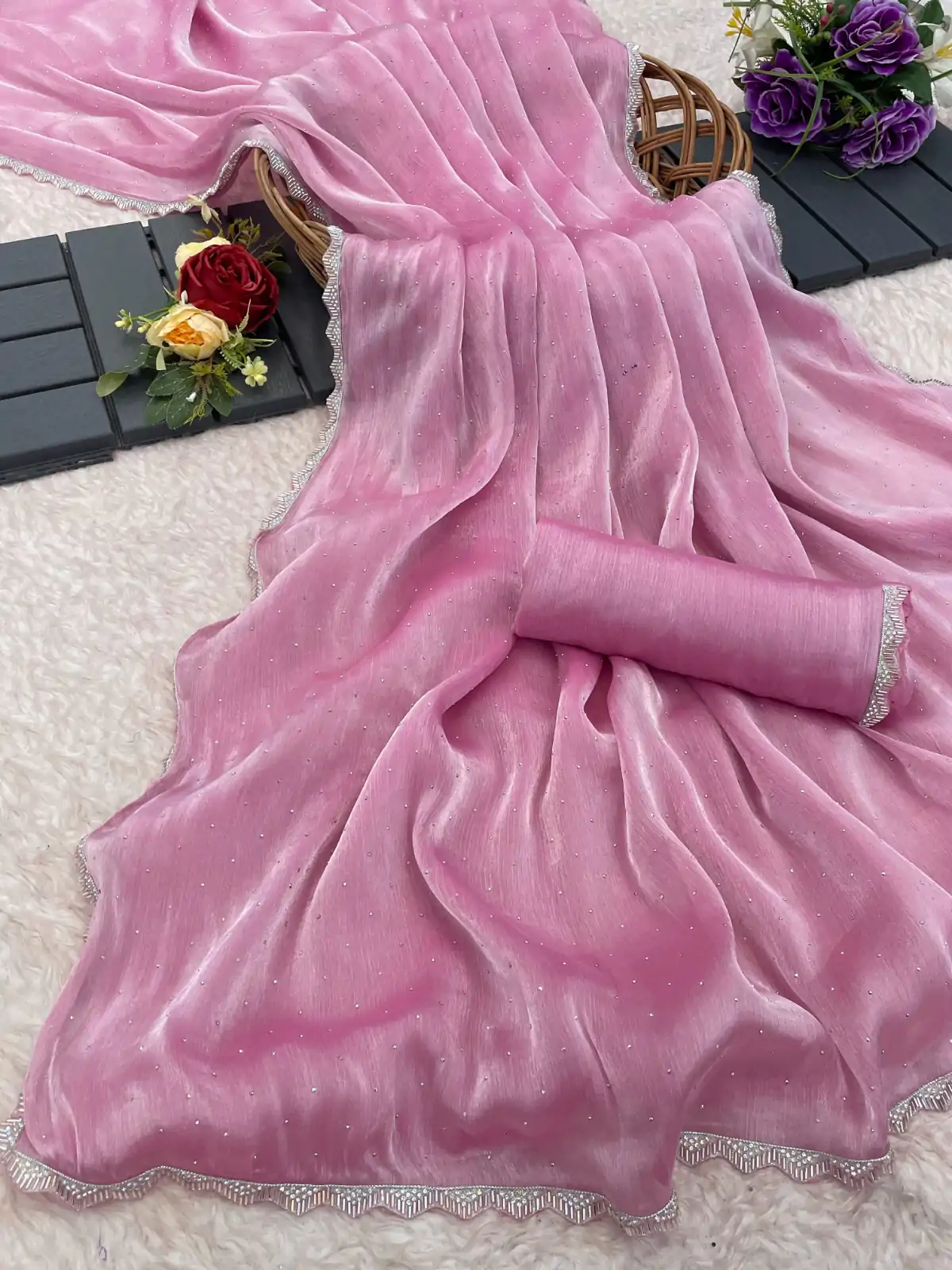 DDH 150 Pink Color Soft Burberry Zimmy choo Silk Sareee Events Casual, Festive, Events ,Expected Delivery  4-6 Working Days @1699/ | Sarees, Bollywood Sarees, Creative Sarees, Designer Sarees, Embroidered Sarees, Ethnic Saree, Modern Digital sarees, Party Wear Sarees