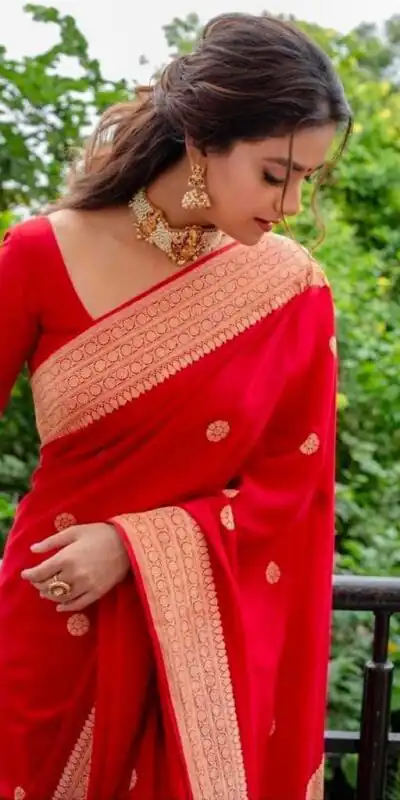 KP 4089 Red Color Soft Lichi Silk Jacquard On All Over Saree Casual, Party Wear, Wedding, Events Etc. Expected Delivery 4-6 Working Days @1299/- | Sarees, Bollywood Sarees, Creative Sarees, Designer Sarees, Embroidered Sarees, Ethnic Saree, Modern Digital sarees, Party Wear Sarees