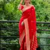 Red Soft Silk Cloth Jacquard All Over Saree
