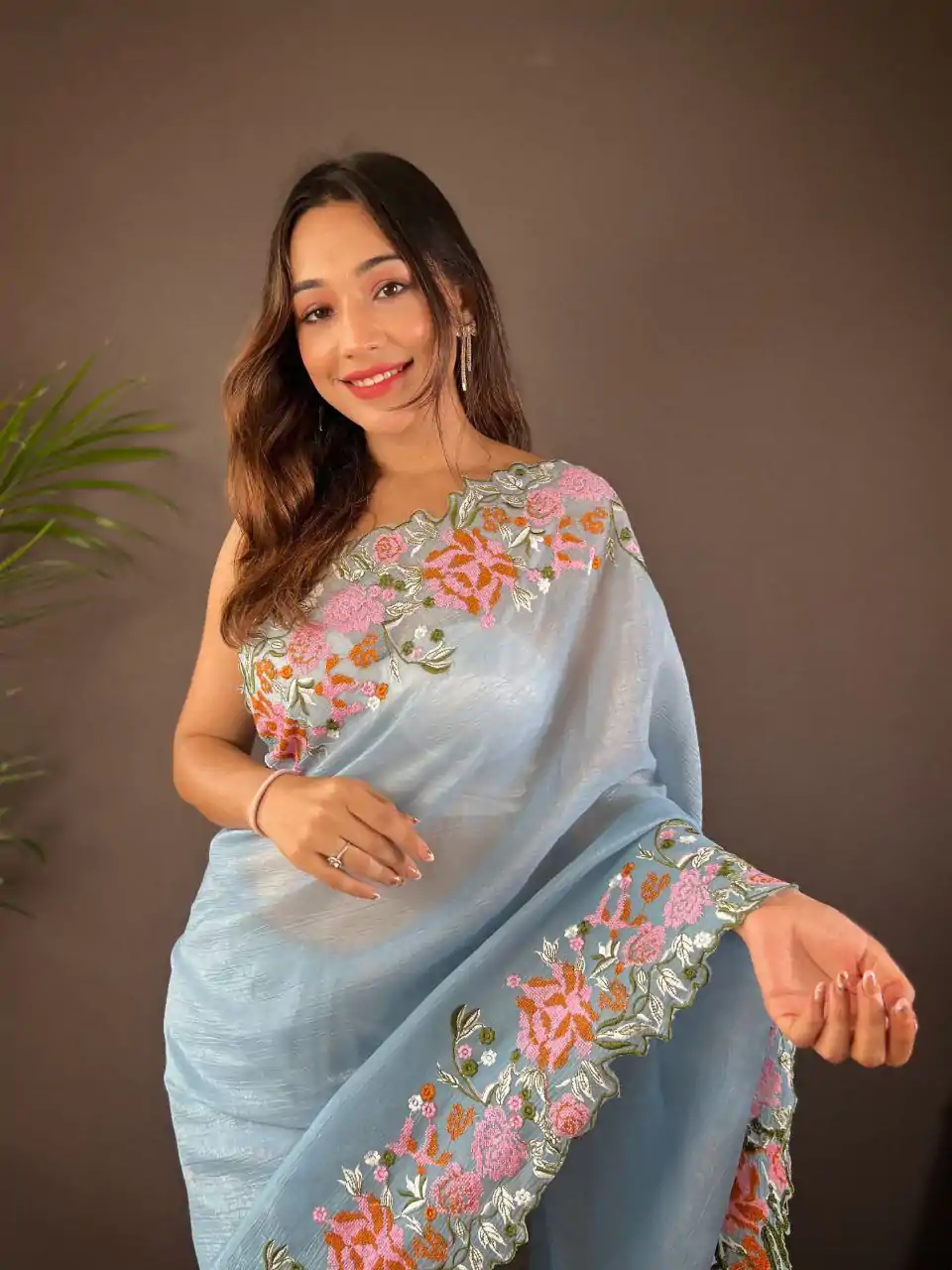 BT 3117 Light Blue Color Soft Glossy Silk Embroidery Saree Casual, Party Wear, Traditional Wear, Wedding Wear, Events Etc.@1999/- | Sarees, Bollywood Sarees, Creative Sarees, Designer Sarees, Ethnic Saree, Modern Digital sarees, Party Wear Sarees