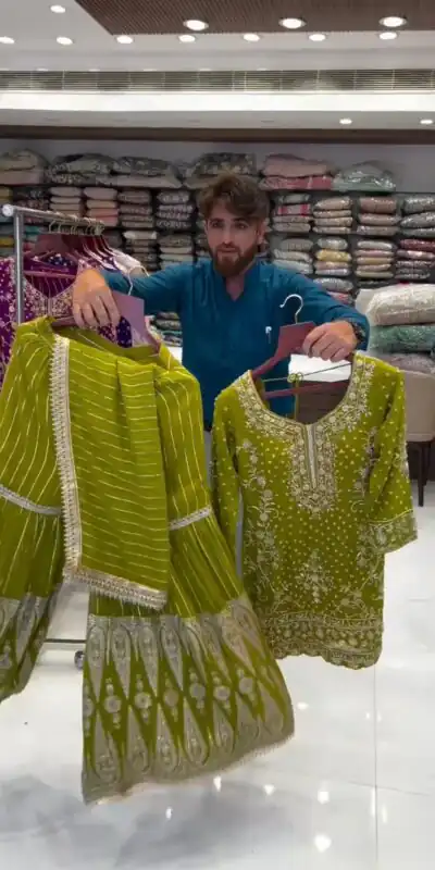 RTC 5723 Mehndi Color Georgette Thread Sequence Salwar Suit Wedding, Party, Festive, Events Etc. Expected Delivery 4-6 Working Days @2549/- | Jump Suits, Salwar suit, Designer Suits, Casual Suits, Creative suits, Palazzo Suits, Party Wear Suits, Patiala Suits, Straight Suits