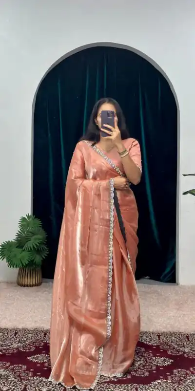 ST 477 Onion Color Burberry Blooming Embroidery Zari Saree Casual, Wedding, Party, Festive, Events Etc. Expected Delivery 4-6 Working Days @1949/- | Sarees, Bollywood Sarees, Creative Sarees, Designer Sarees, Embroidered Sarees, Ethnic Saree, Modern Digital sarees, Party Wear Sarees