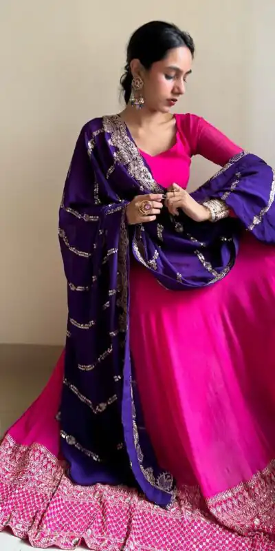 RTC 5734 Pink Color Georgette Thread Sequence Anarkali Suit Casual, Wedding, Party, Festive, Events. Expected Delivery 4-6 Working Days @2149/- | Anarkali Suits, Bollywood Anarkali, Creative-Anarkali, Designer Anarkali, Embroidered Anarkali, Party Wear Anarkali