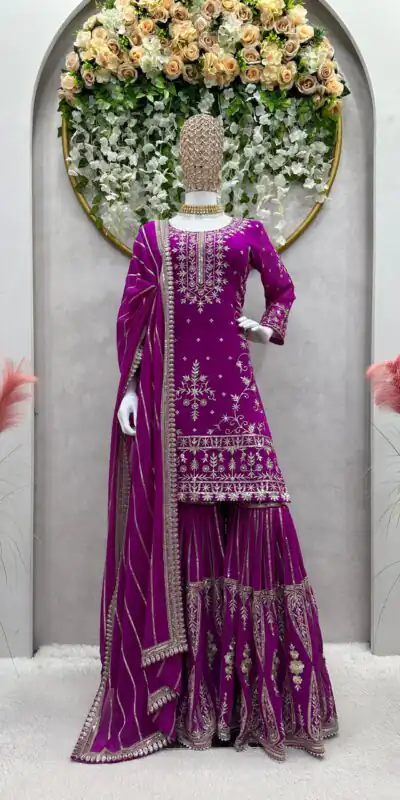 RTC 5723 Purple Color Georgette Thread Sequence Salwar Suit Wedding, Party, Festive, Events Etc. Expected Delivery 4-6 Working Days @2549/- | Jump Suits, Salwar suit, Designer Suits, Casual Suits, Creative suits, Palazzo Suits, Party Wear Suits, Patiala Suits, Straight Suits