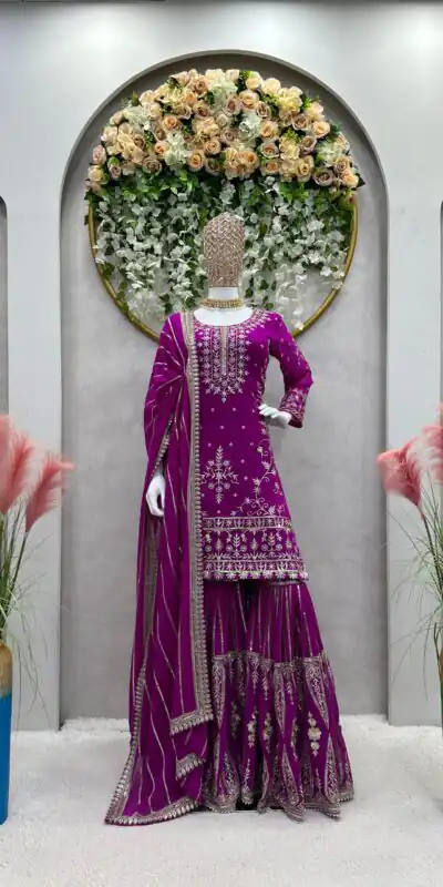 RTC 5723 Purple Color Georgette Thread Sequence Salwar Suit Wedding, Party, Festive, Events Etc. Expected Delivery 4-6 Working Days @2549/- | Jump Suits, Salwar suit, Designer Suits, Casual Suits, Creative suits, Palazzo Suits, Party Wear Suits, Patiala Suits, Straight Suits