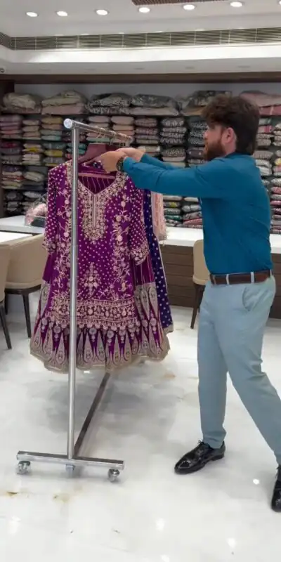 RTC 5723 Purple Color Georgette Thread Sequence Salwar Suit Wedding, Party, Festive, Events Etc. Expected Delivery 4-6 Working Days @2549/- | Jump Suits, Salwar suit, Designer Suits, Casual Suits, Creative suits, Palazzo Suits, Party Wear Suits, Patiala Suits, Straight Suits