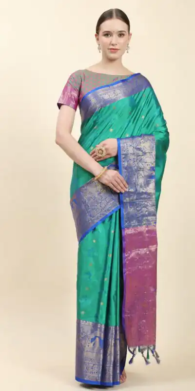 MB™️3251 Blue Color Soft Kanjivaram Pattu Self Jacquard Saree Casual, Wedding, Party, Festival, Events, Expected Delivery 4-6 Working Days @1699/- | Sarees, Bollywood Sarees, Creative Sarees, Designer Sarees, Embroidered Sarees, Ethnic Saree, Modern Digital sarees, Party Wear Sarees