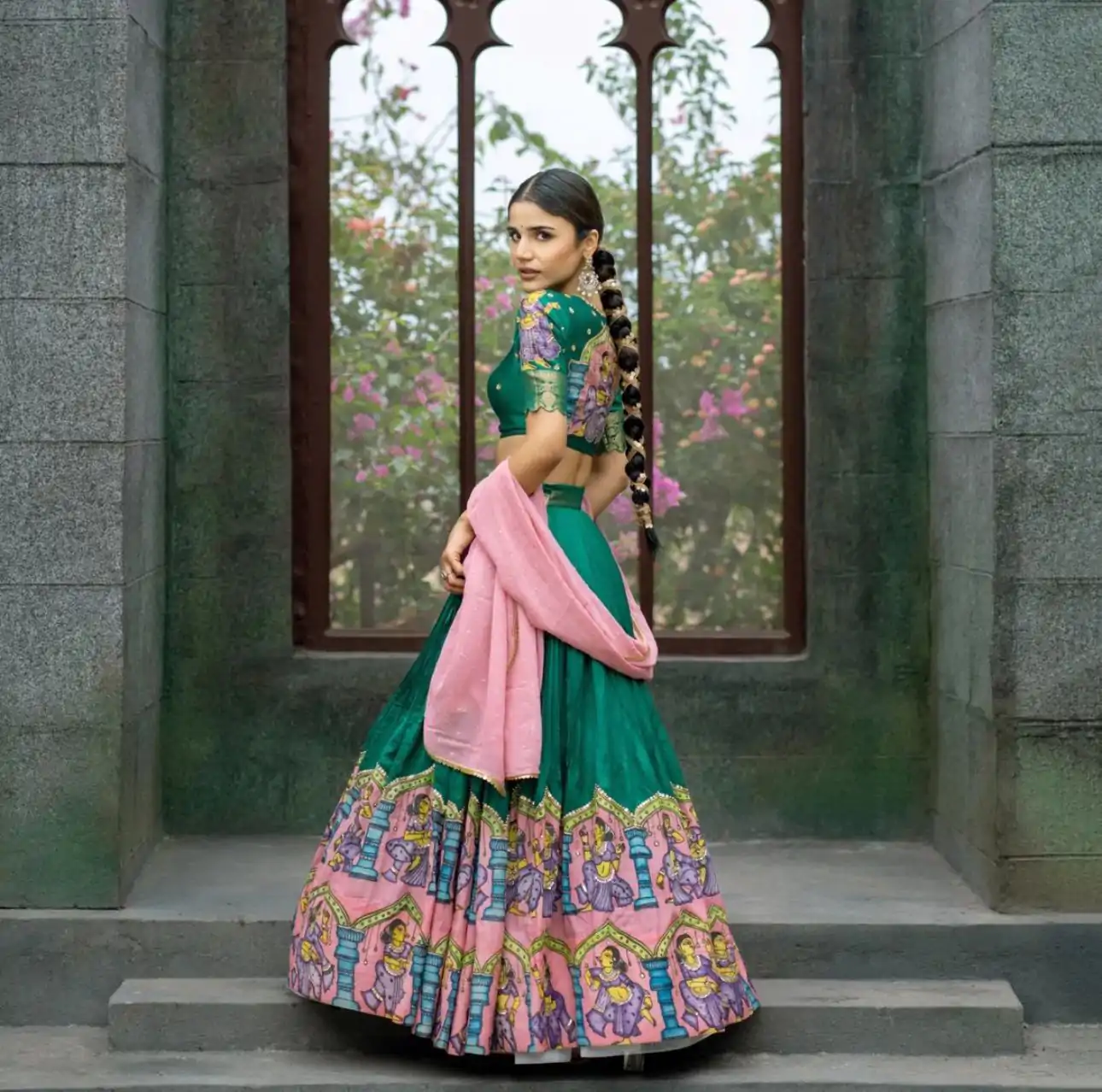 PC 418 Green Color Pure Chinon Kalamkari Printed Lehenga Choli Casual, Party Wear, Events, Festivals Wear Etc. Expected Delivery 4-6 Working Days @2129/- | Lehenga, Bollywood Lehenga, Creative Lehenga, Designer Lehenga, Embroidered Lehenga, Party Wear Lehenga