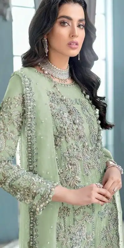 FC MARIA 1032 Light Green Color Organza Embroidery Sequence Salwar Suit Wedding, Party, Festive events, etc.  Expected Delivery  4-6 Working Days @2099/- | Jump Suits, Salwar suit, Designer Suits, Casual Suits, Creative suits, Palazzo Suits, Party Wear Suits, Patiala Suits, Straight Suits
