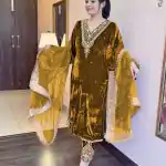 AD 134 Mustard Color Heavy Pure Viscose Velvet Embroidery Sharara Suit Wedding, Party, Festive, Events Etc. Expected Delivery  4-6 Working Days @2099/- | Jump Suits, Salwar suit, Designer Suits, Casual Suits, Creative suits, Palazzo Suits, Party Wear Suits, Patiala Suits, Straight Suits