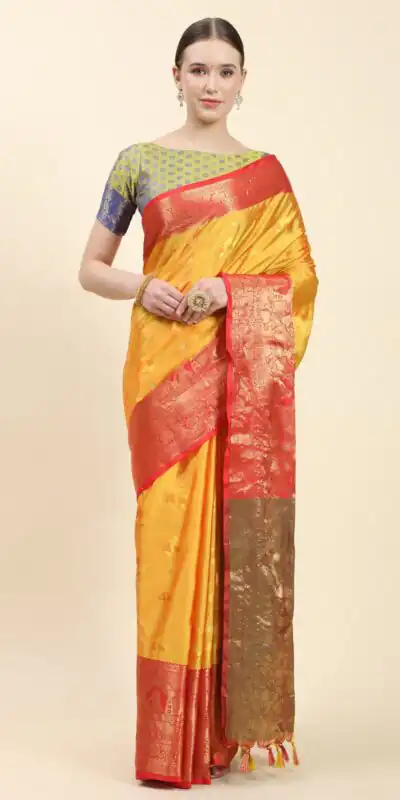 MB™️3251 Mustard Color Soft Kanjivaram Pattu Self Jacquard Saree Casual, Wedding, Party, Festival, Events, Expected Delivery 4-6 Working Days @1699/- | Sarees, Bollywood Sarees, Creative Sarees, Designer Sarees, Embroidered Sarees, Ethnic Saree, Modern Digital sarees, Party Wear Sarees