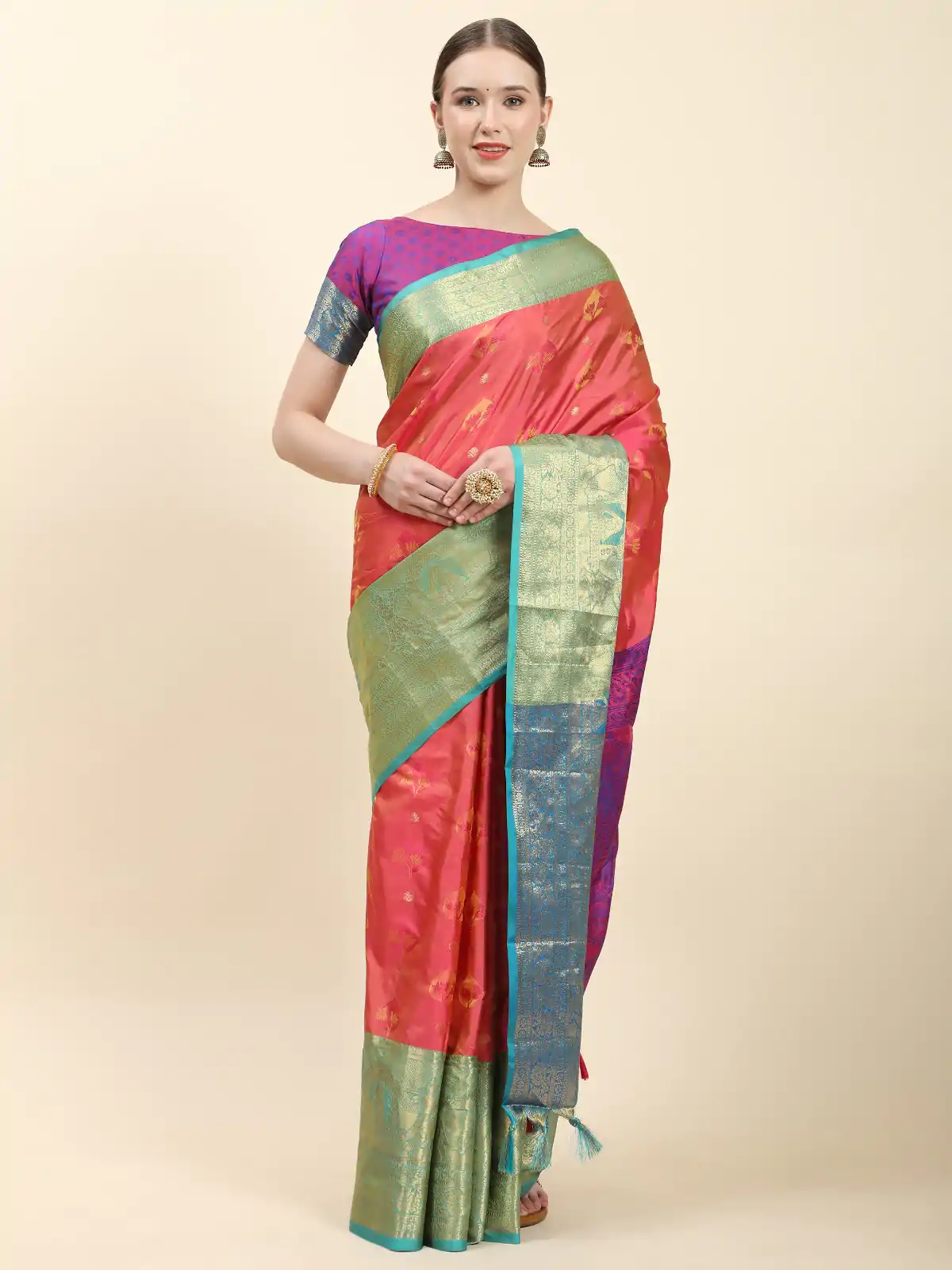 MB™️3251 Pink Color Soft Kanjivaram Pattu Self Jacquard Saree Casual, Wedding, Party, Festival, Events, Expected Delivery 4-6 Working Days @1699/- | Sarees, Bollywood Sarees, Creative Sarees, Designer Sarees, Embroidered Sarees, Ethnic Saree, Modern Digital sarees, Party Wear Sarees