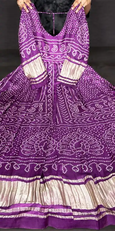 YNF 5020 Wine Color Gaji Silk Bandhani Printed Work Gown Casual, Wedding, Festive, Events, Designer Party Wear, Delivery 4-6 Working Days @4799 | Gowns, Bollywood Gowns, Creative Gowns, Designer Gowns, Embroidered Gowns, Party Wear Gowns