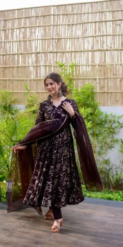 RTC 5529 Coffee Color Georgette Digital Printed Salwar Suit Wedding, Party, Festive, Events Etc. Expected Delivery 4-6 Working Days @1499/- | Jump Suits, Salwar suit, Designer Suits, Casual Suits, Creative suits, Palazzo Suits, Party Wear Suits, Patiala Suits, Straight Suits