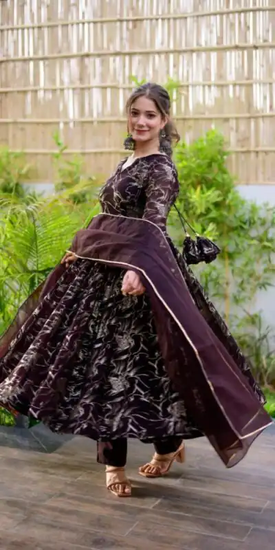 RTC 5529 Coffee Color Georgette Digital Printed Salwar Suit Wedding, Party, Festive, Events Etc. Expected Delivery 4-6 Working Days @1499/- | Jump Suits, Salwar suit, Designer Suits, Casual Suits, Creative suits, Palazzo Suits, Party Wear Suits, Patiala Suits, Straight Suits