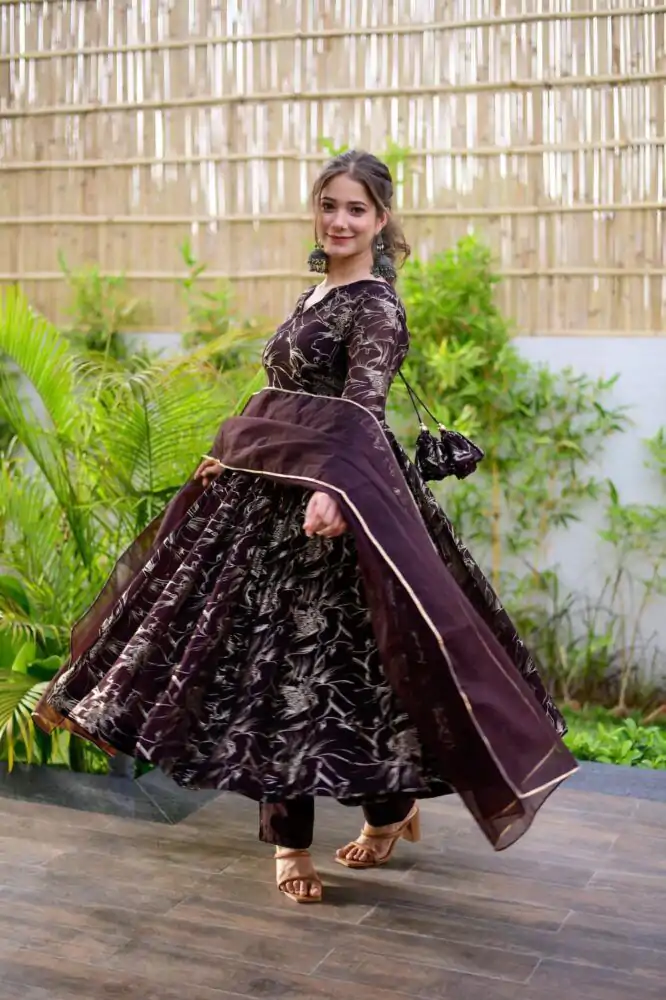 RTC 5529 Coffee Color Georgette Digital Printed Salwar Suit Wedding, Party, Festive, Events Etc. Expected Delivery 4-6 Working Days @1499/- | Jump Suits, Salwar suit, Designer Suits, Casual Suits, Creative suits, Palazzo Suits, Party Wear Suits, Patiala Suits, Straight Suits