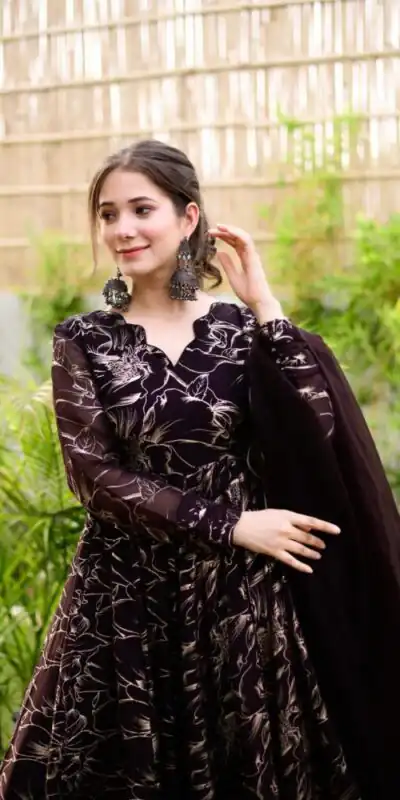 RTC 5529 Coffee Color Georgette Digital Printed Salwar Suit Wedding, Party, Festive, Events Etc. Expected Delivery 4-6 Working Days @1499/- | Jump Suits, Salwar suit, Designer Suits, Casual Suits, Creative suits, Palazzo Suits, Party Wear Suits, Patiala Suits, Straight Suits