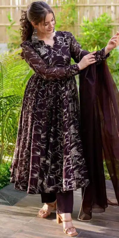 RTC 5529 Coffee Color Georgette Digital Printed Salwar Suit Wedding, Party, Festive, Events Etc. Expected Delivery 4-6 Working Days @1499/- | Jump Suits, Salwar suit, Designer Suits, Casual Suits, Creative suits, Palazzo Suits, Party Wear Suits, Patiala Suits, Straight Suits