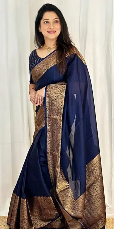 KP 3042 Navy Blue Color Soft Lichi Silk Jacquard On All Over Saree Casual, Party Wear, Wedding, Events Etc. Expected Delivery 4-6 Working Days @1349/- | Sarees, Bollywood Sarees, Creative Sarees, Designer Sarees, Embroidered Sarees, Ethnic Saree, Modern Digital sarees, Party Wear Sarees