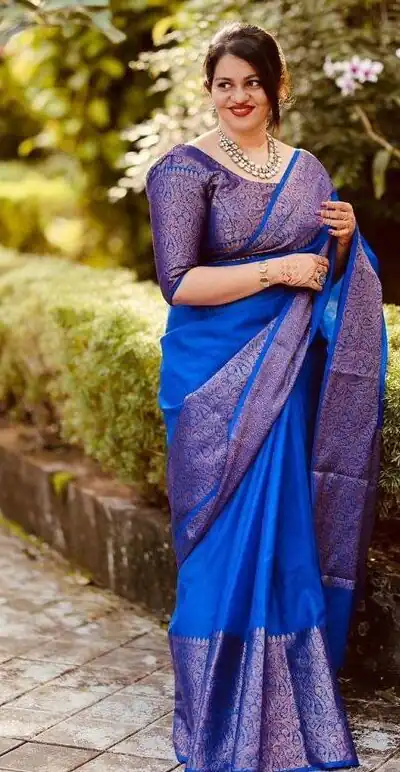 KP 3042 Royal Blue Color Soft Lichi Silk Jacquard On All Over Saree Casual, Party Wear, Wedding, Events Etc. Expected Delivery 4-6 Working Days @1349/- | Sarees, Bollywood Sarees, Creative Sarees, Designer Sarees, Embroidered Sarees, Ethnic Saree, Modern Digital sarees, Party Wear Sarees