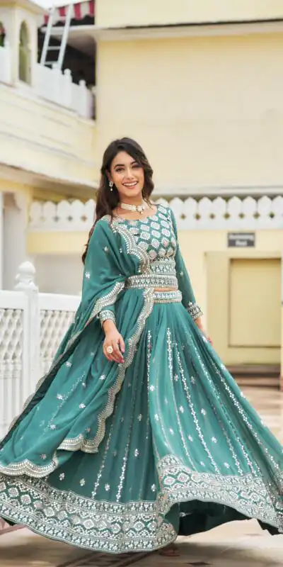 Ram 026 Blue Color Georgette Sequence Work Lehenga Choli Casual, Wedding, Festive, Events Expected Delivery 4-6 Working Days @3049/- | Lehenga, Bollywood Lehenga, Creative Lehenga, Designer Lehenga, Embroidered Lehenga, Party Wear Lehenga