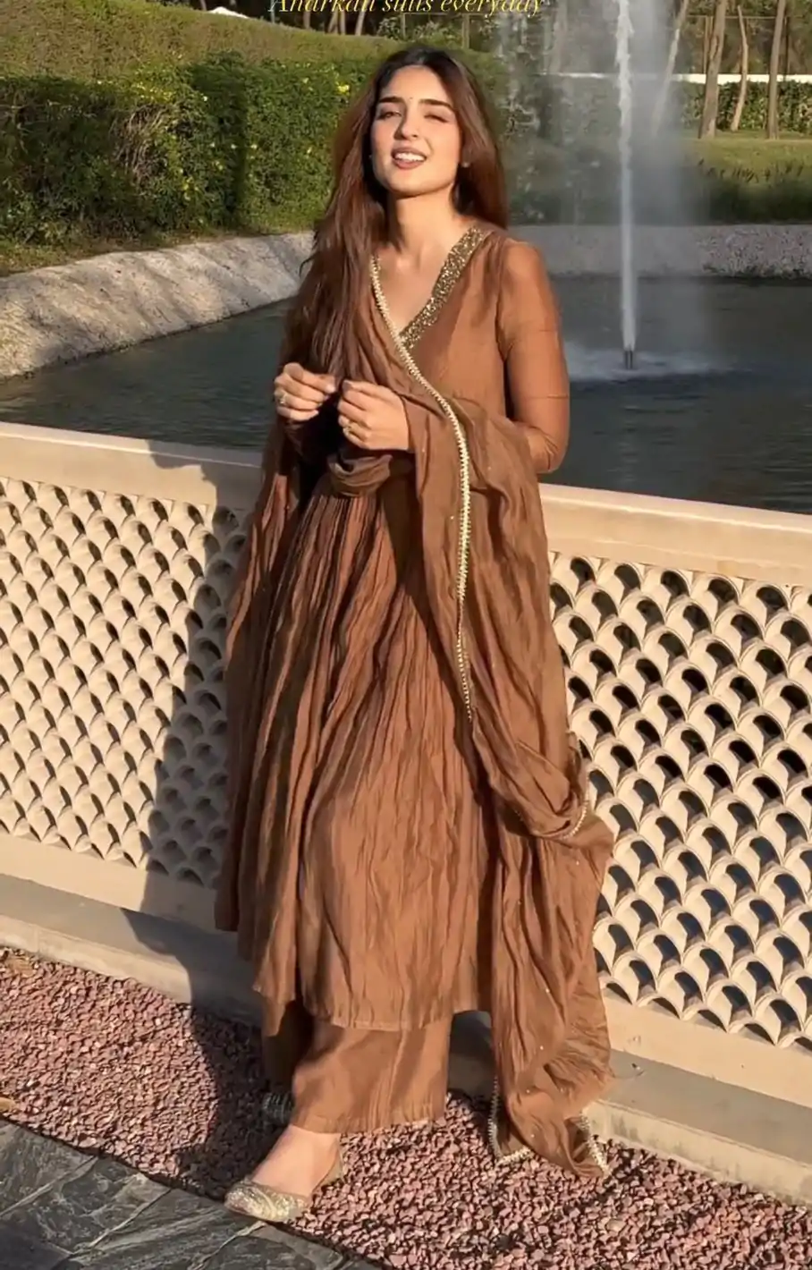 AD 152 Brown  Color Pure Chinon Silk Embroidery Sharara Suit Fancy Full Sleeve Wedding, Party, Festive, Events Etc. Expected Delivery  4-6 Working Days @1799/ | Jump Suits, Salwar suit, Designer Suits, Casual Suits, Creative suits, Palazzo Suits, Party Wear Suits, Patiala Suits, Straight Suits