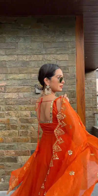 RTC 5625(A) Orange Color Georgette Coin Lace Border Salwar Suit Wedding, Party, Festive, Events Etc. Expected Delivery 4-6 Working Days @1899/- | Jump Suits, Salwar suit, Designer Suits, Casual Suits, Creative suits, Palazzo Suits, Party Wear Suits, Patiala Suits, Straight Suits