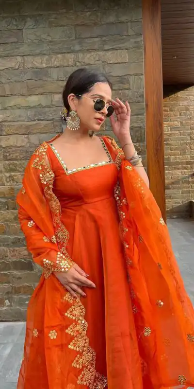 RTC 5625(A) Orange Color Georgette Coin Lace Border Salwar Suit Wedding, Party, Festive, Events Etc. Expected Delivery 4-6 Working Days @1899/- | Jump Suits, Salwar suit, Designer Suits, Casual Suits, Creative suits, Palazzo Suits, Party Wear Suits, Patiala Suits, Straight Suits