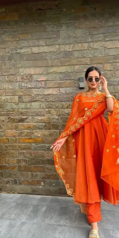 RTC 5625(A) Orange Color Georgette Coin Lace Border Salwar Suit Wedding, Party, Festive, Events Etc. Expected Delivery 4-6 Working Days @1899/- | Jump Suits, Salwar suit, Designer Suits, Casual Suits, Creative suits, Palazzo Suits, Party Wear Suits, Patiala Suits, Straight Suits