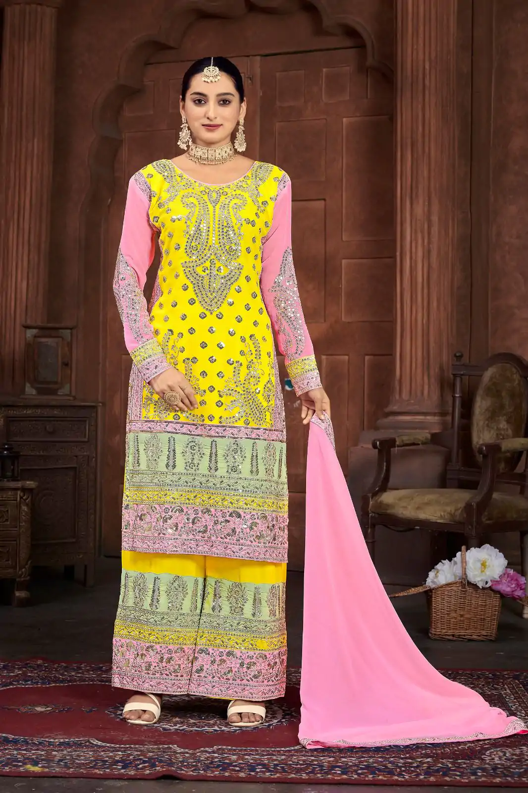 NSR 796 Yellow Color Heavy Georgette Embroidery Salwar Suit Casual, Party Festive, Events Etc. Expected Delivery 4-6 Working Days @2099/ | Jump Suits, Salwar suit, Designer Suits, Casual Suits, Creative suits, Palazzo Suits, Party Wear Suits, Patiala Suits, Straight Suits